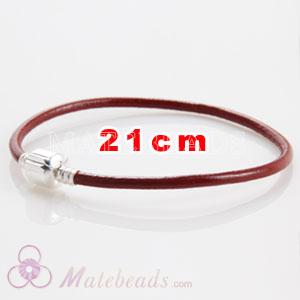 Red slippy leather European style bracelet without stamped
