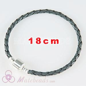 18cm gray European leather bracelet