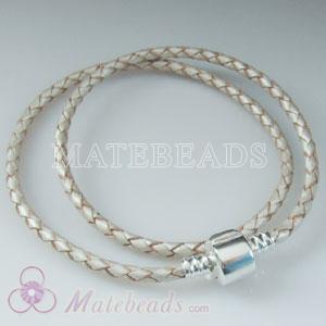 44cm white European leather necklace
