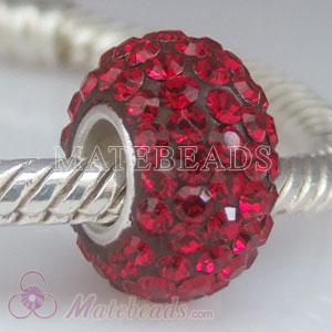 Austrian crystal European style deep red beads