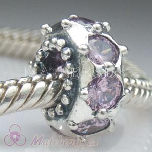 Silver Bead with Amethyst