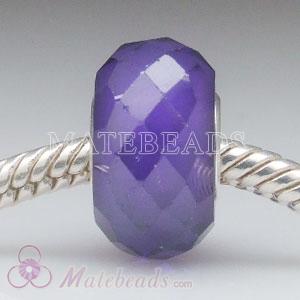 Europeanccubic zirconia purple beads with screw thread