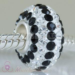 latest European Austrian crystal beads with black and clear Austrian crystal rhinestones