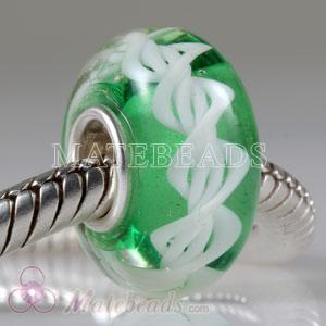 Environmental protection green Lampwork art rope glass beads