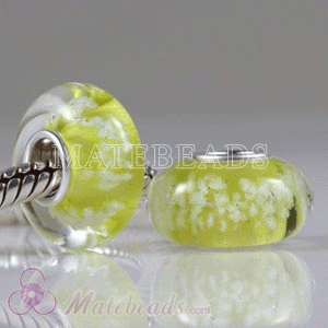 European fluorescent light yellow glass snowflakes Beads