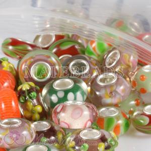 Mix 50 Pcs Different Styles European environmental protection Lampwork glass beads