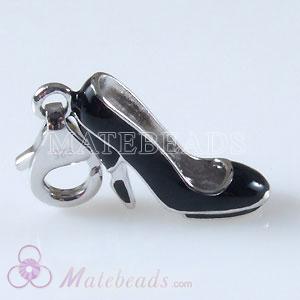 Sterling silver Tscharm Jewelry charms enamel Black high-heel shoe