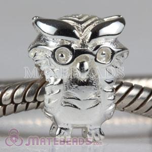European silver owl bead
