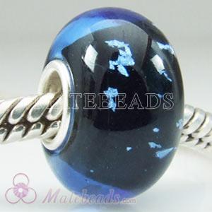 Amore & Baci blue silver foil Lampwork glass beads