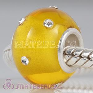 Kerastyle yellow Glass Bead with Crystal accents