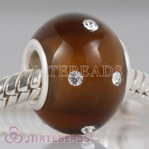 Kerastyle brown Glass Bead with Crystal accents