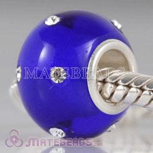 Kerastyle Sapphire Glass Bead with Crystal Accents