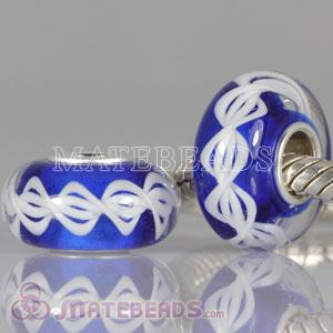 Environmental Lampwork furnace blue glass art rope beads