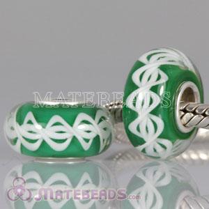 New European green art glass beads environmentally friendly charms