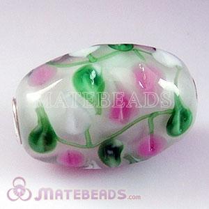 European olive glass beads