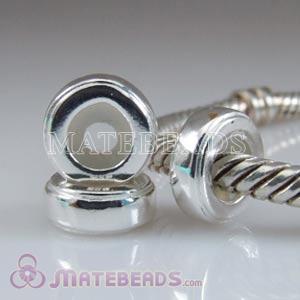 Sterling Focal Round Stopper with Rubber Bead
