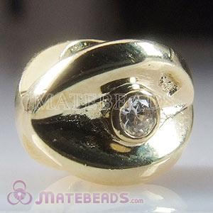 Retired European Gold Eye Bead with Stone 