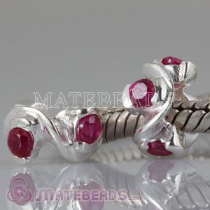 Wholesale European charms with red stone