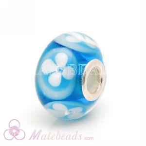Blue Flower Lampwork glass beads