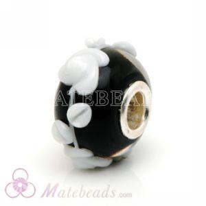 European style White roses glass beads