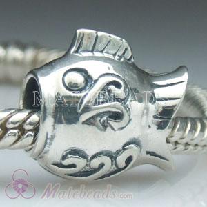 Sterling Silver European Christian FISH Charm Beads