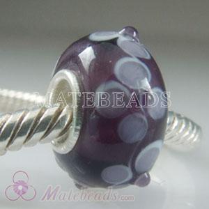 European style Purple flower Lampwork glass beads