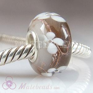 Brown Lampwork glass periwinkle beads