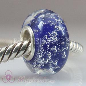 Blue bubbles Lampwork glass beads