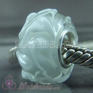 white European glass beads with 925 silver core