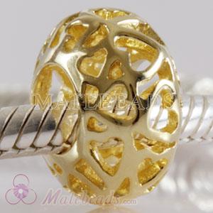 Gold Plated heart Hollow Cage Charms