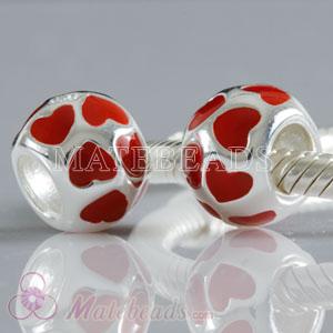 European style red loves charms