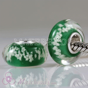European fluorescent light green glass snowflakes Beads
