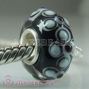 White Dot Lampwork Glass bead