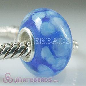 Lampwork glass Blue sky and white clouds beads