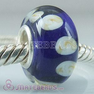 Blue Lampwork glass pebbles beads