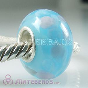 Lampwork glass Blue sky with white clouds beads