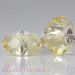 Yellow Crystal Glass Faceted Round Loose Beads