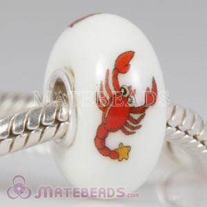Lampwork Glass Painted Scorpion Bead fit European Largehole Jewelry Bracelets