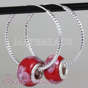 Dia 30mm European Style Silver Earring fit European beads