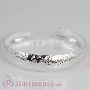 Sterling silver 13mm engraved pattern bangle bracelet