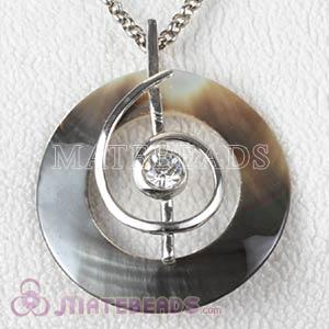 Wholeslae Sterling Silver Fashion Shell Pendant with Stone