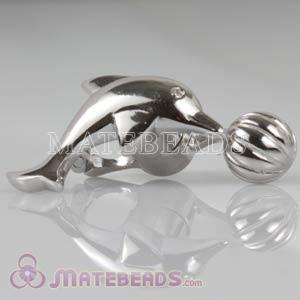 Sterling Silver Dolphin and Ball Magnetic Clasp