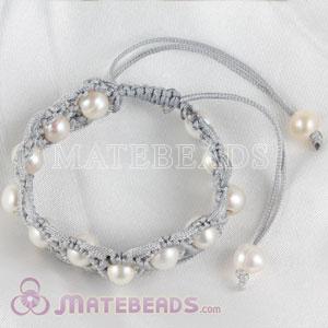 Fashion Hand Knitted Adjustable Bracelet for Child with Freshwater Pearl