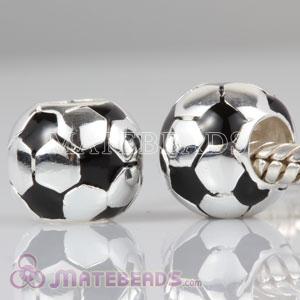 sterling silver enamel football beads