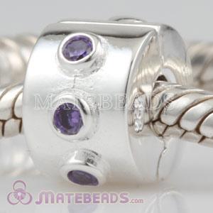 European Silver Clip beads with CZ Stone