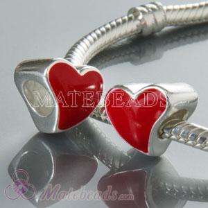 European enamel Heart Beads for European Heart