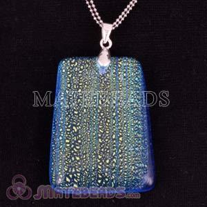 Dichroic Foil Glass Pendant with 925 Sterling Silver Clasp