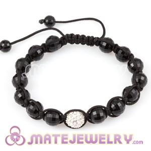 Fashion Sambarla Style Bracelet Faceted Black Crystal Ball Beads