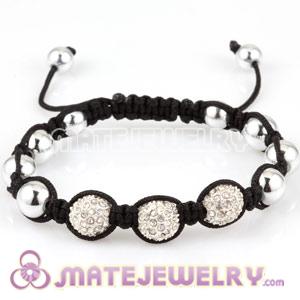 Wholesale Woven Sambarla Inspired Bracelets Silver Crystal Ball Beads