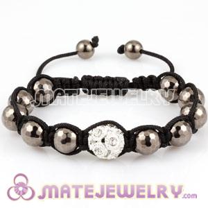 Wholesale Sambarla Style Faceted Black Ball and Silver Crystal Bead Bracelets
